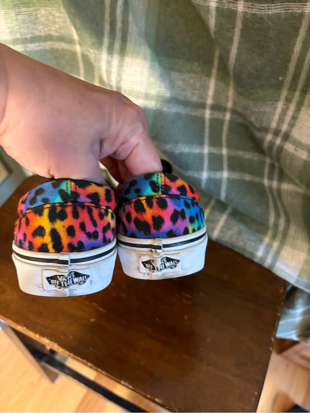 Vans Rainbow Leopard Slip-On Sneakers in Multicolor and Black - Picture 4 of 7